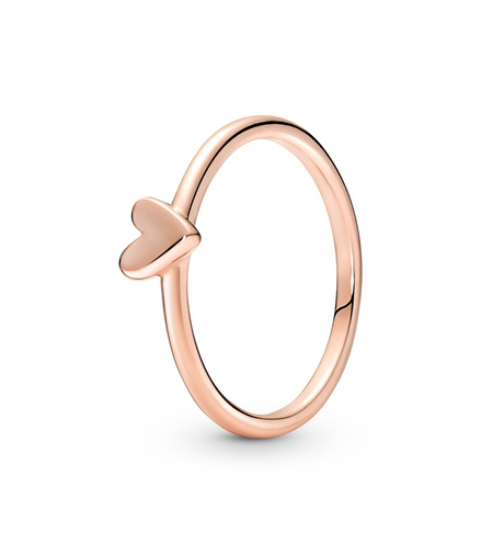 Pandora Moments Rose Gold Free Hand Heart Ring Size 7