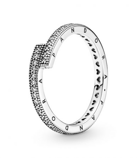 Pandora Signature Sparkling Overlapping Ring Size 6