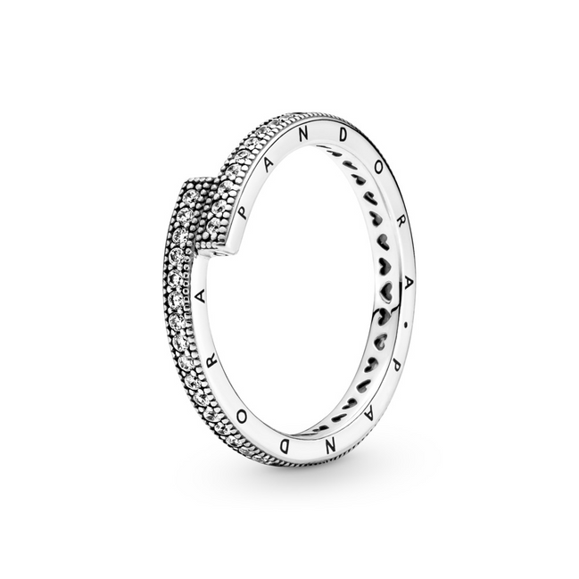 Pandora Signature Sparkling Overlapping Ring Size 7
