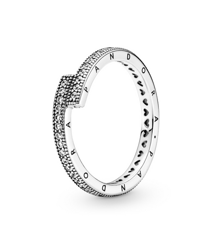 Pandora Signature Sparkling Overlapping Ring Size 7