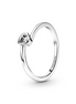 Pandora Moments Clear Tilted Heart Solitaire Ring Size 7