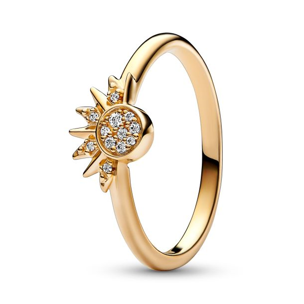 Pandora Moments Celestial Sparkling Sun Ring Size 7