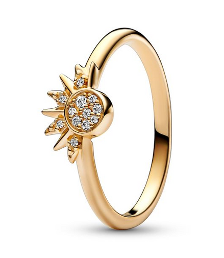 Pandora Moments Celestial Sparkling Sun Ring SIze 4.5