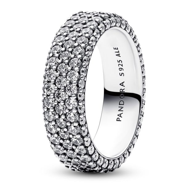 Pandora Timeless Pavé Triple-Row Ring Size 6