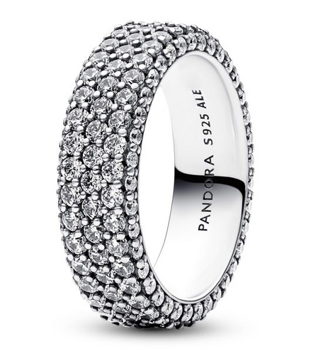 Pandora Timeless Pavé Triple-Row Ring Size 6