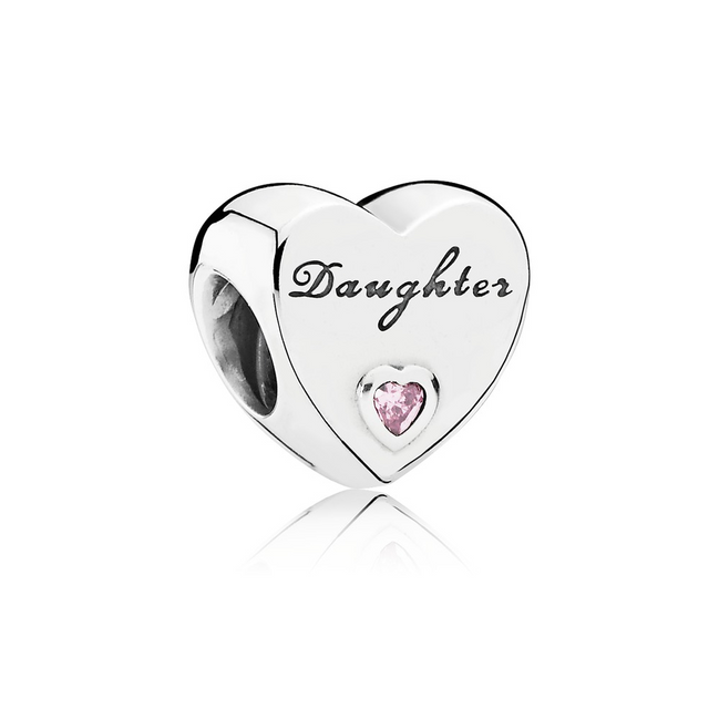 Pandora Moments Silver Daughter Heart Charm