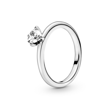 Pandora Timeless Clear Heart Solitaire Ring Size 6