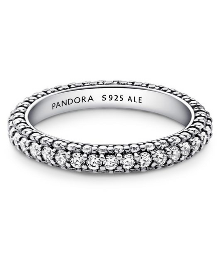 Pandora Timeless Pave'  Single Row Ring Size 4.5