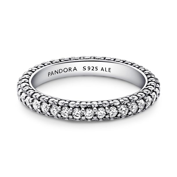 Pandora Timeless Pave'  Single Row Ring Size 5