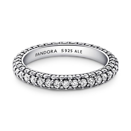 Pandora Timeless Pave'  Single Row Ring Size 8.5