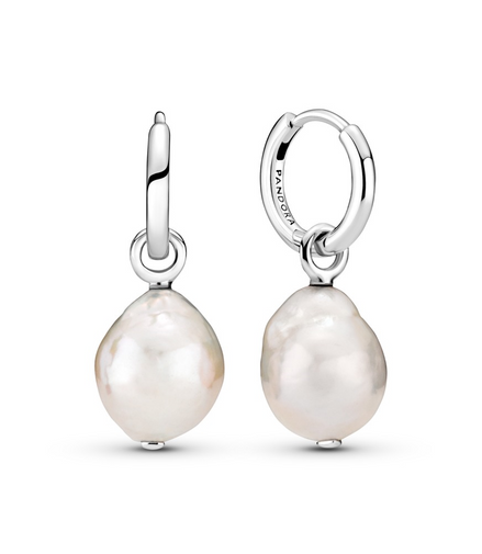 Pandora Essence Treated Freshwater Cultured Baroque Pearl Hoop Earrings