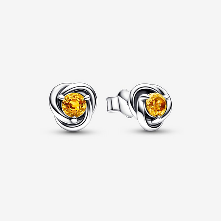 Pandora Moments November Honey Eternity Circle Stud Earrings