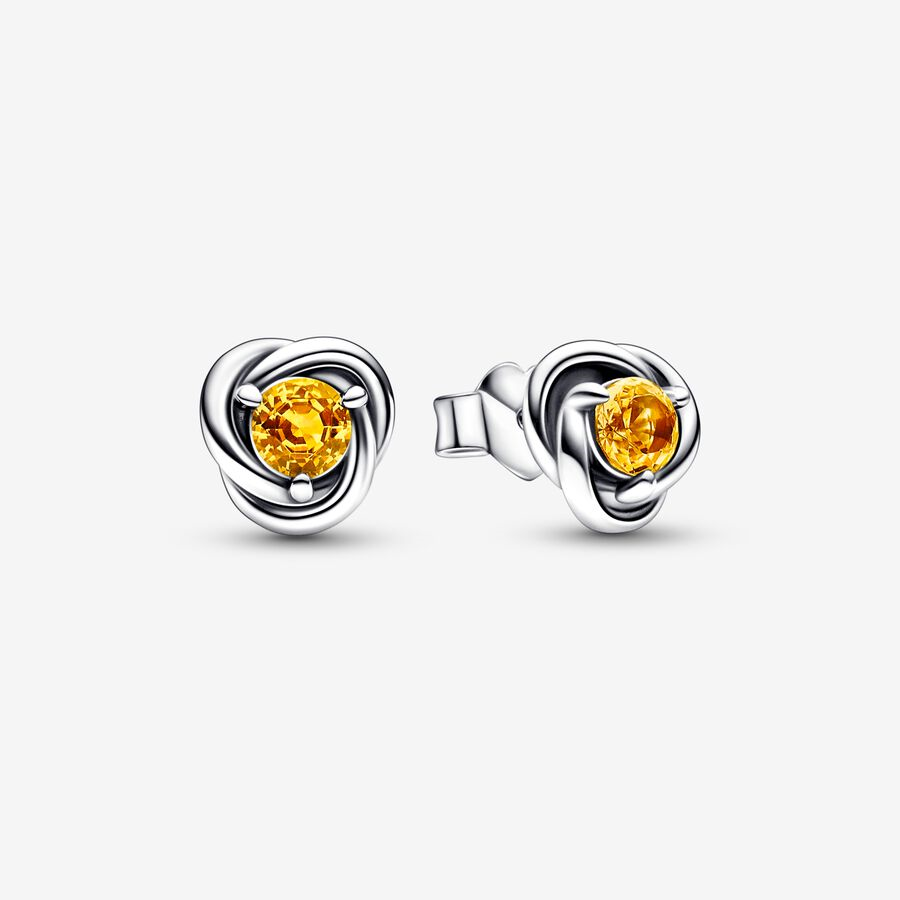Pandora Moments November Honey Eternity Circle Stud Earrings