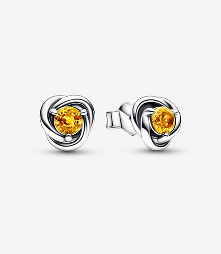 Pandora Moments November Honey Eternity Circle Stud Earrings