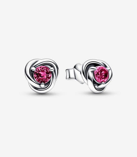 Pandora Moments October Pink Eternity Circle Stud Earrings