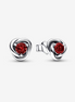Pandora Moments January Red Eternity Circle Stud Earrings