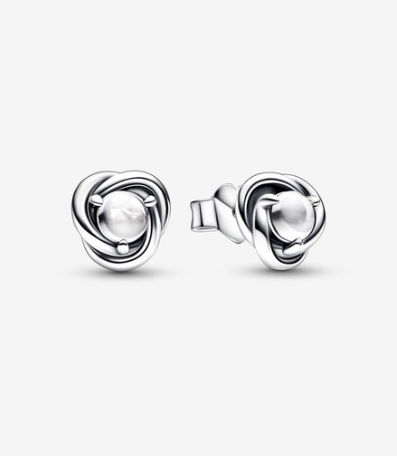 Pandora Moments April Birthstone Eternity Circle Stud Earrings
