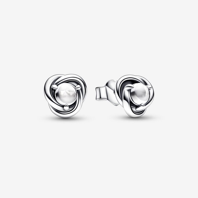 Pandora Moments April Birthstone Eternity Circle Stud Earrings
