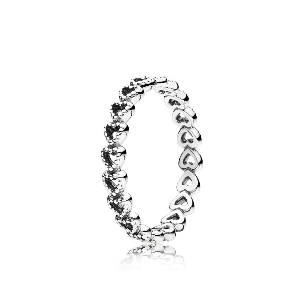 Pandora Moments Band of Hearts Ring Size 8.5