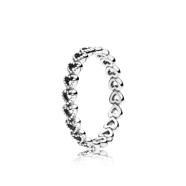 Pandora Moments Band of Hearts Ring Size 8.5