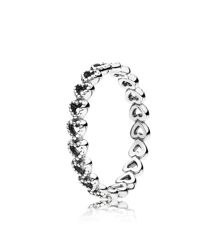 Pandora Moments Band of Hearts Ring Size 8.5