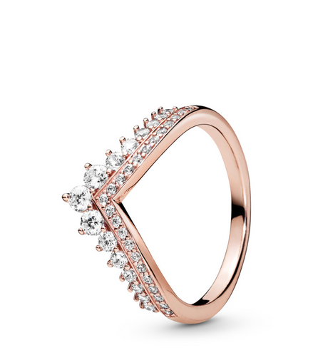 Pandora Timeless Rose Princess Wishbone Ring Size 4.5