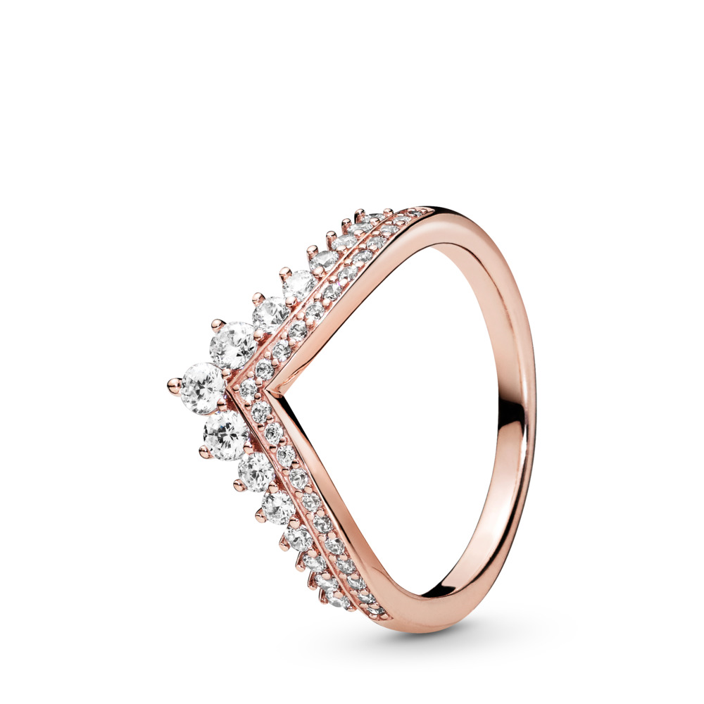 Pandora Timeless Rose Princess Wishbone Ring Size 4.5