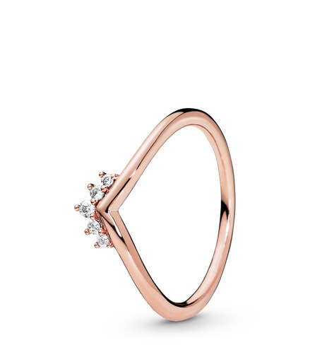 Pandora Timeless Pinik Tiara Wishbone Ring Size 6