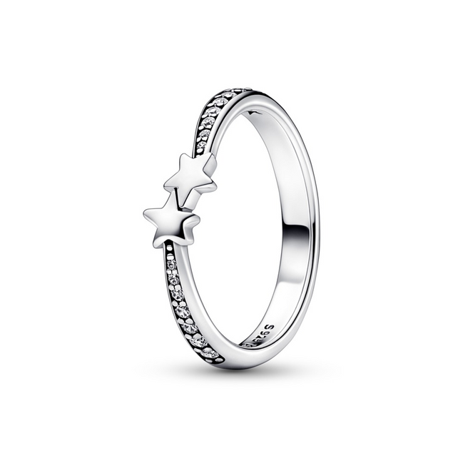 Pandora Moments Shooting Stars Sparkling Ring Size 7.5