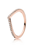 Pandora Timeless Sparkling Clear Wishbone Ring Size 7.5