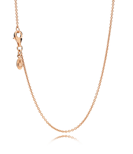 Pandora Moments Rose Gold Plated Classic Cable Chain Necklace 45 cm