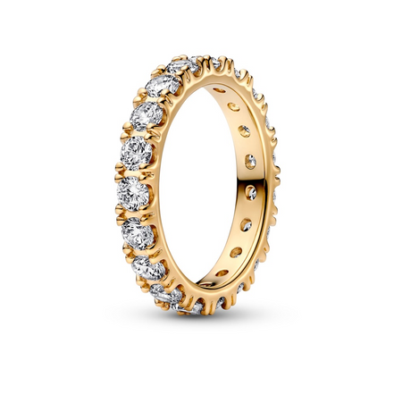 Pandora Timeless 14K Gold-Plated Sparkling Row Eternity Ring Size 7