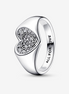 Pandora Moments Radiant Heart Pavé Signet Ring Size 6