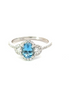 0.41 Diamond & 0.71 Ctw Aquamarine Oval Shaped Gemstone Ring