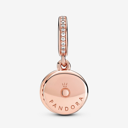 Pandora Moments Sparkling Pink Disc Double Dangle Charm