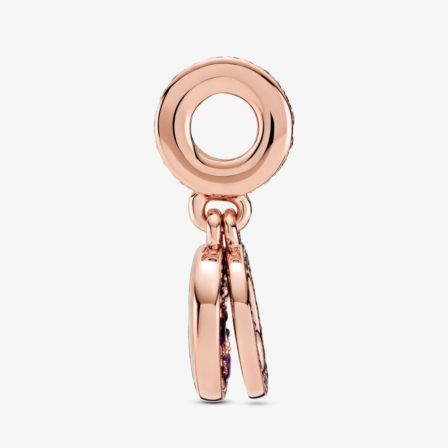 Pandora Moments Sparkling Pink Disc Double Dangle Charm