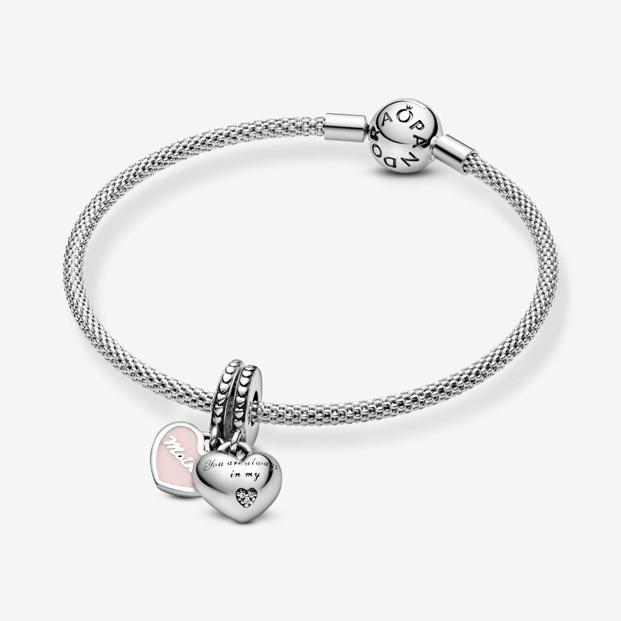 Pandora Moments Mother And Daughter Hearts Dangle Charm
