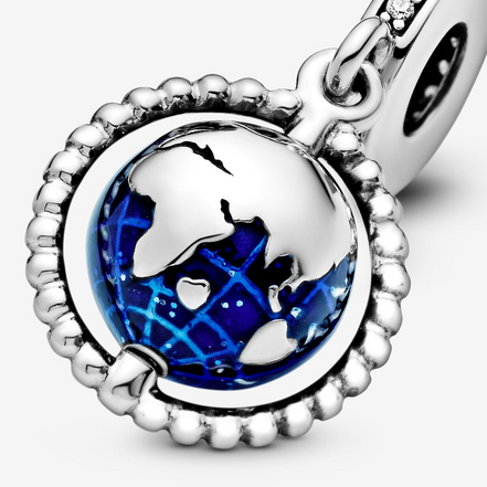 Pandora Moments Spinning Globe Dangle Charm