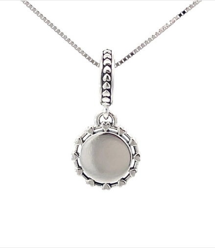 Pandora Moments Engravable Disc & Hearts Dangle Charm