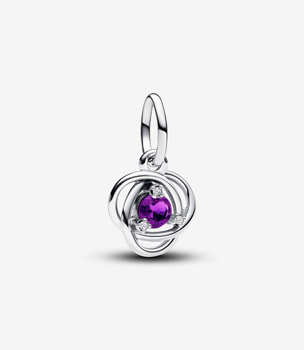 Pandora Moments February Purple Eternity Circle Dangle Charm