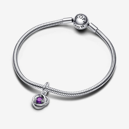 Pandora Moments February Purple Eternity Circle Dangle Charm