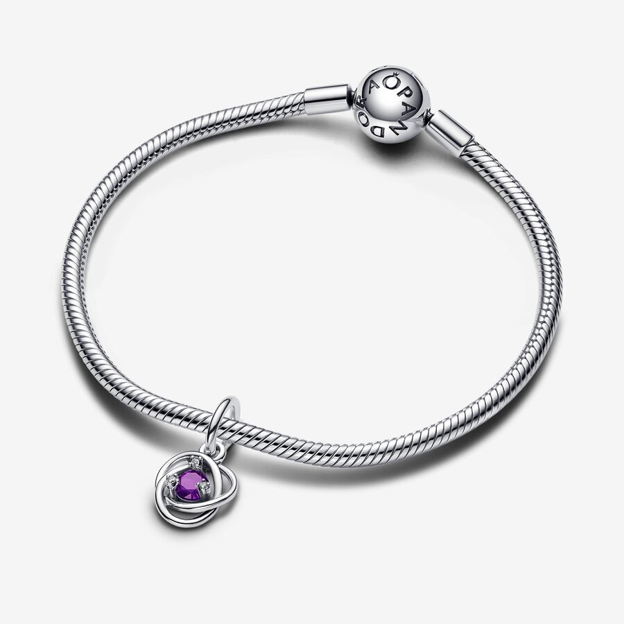 Pandora Moments February Purple Eternity Circle Dangle Charm
