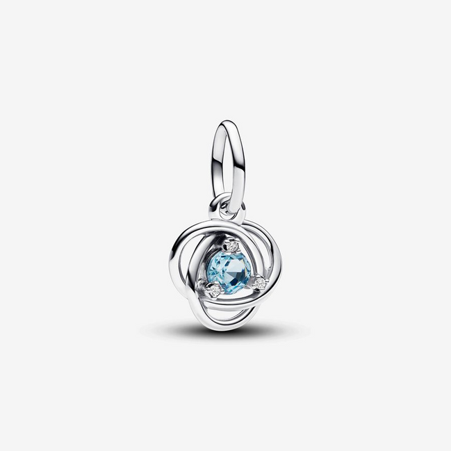 Pandora Moments March Sea Aqua Blue Eternity Circle Dangle Charm