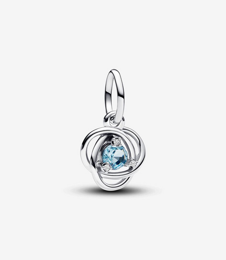 Pandora Moments March Sea Aqua Blue Eternity Circle Dangle Charm