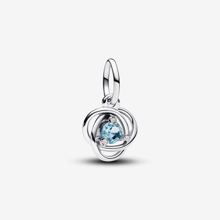 Pandora Moments March Sea Aqua Blue Eternity Circle Dangle Charm