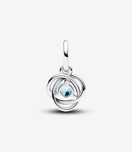 Pandora Moments March Sea Aqua Blue Eternity Circle Dangle Charm