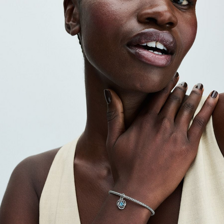 Pandora Moments March Sea Aqua Blue Eternity Circle Dangle Charm