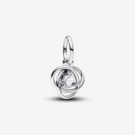 Pandora Moments April Clear Eternity Circle Dangle Charm