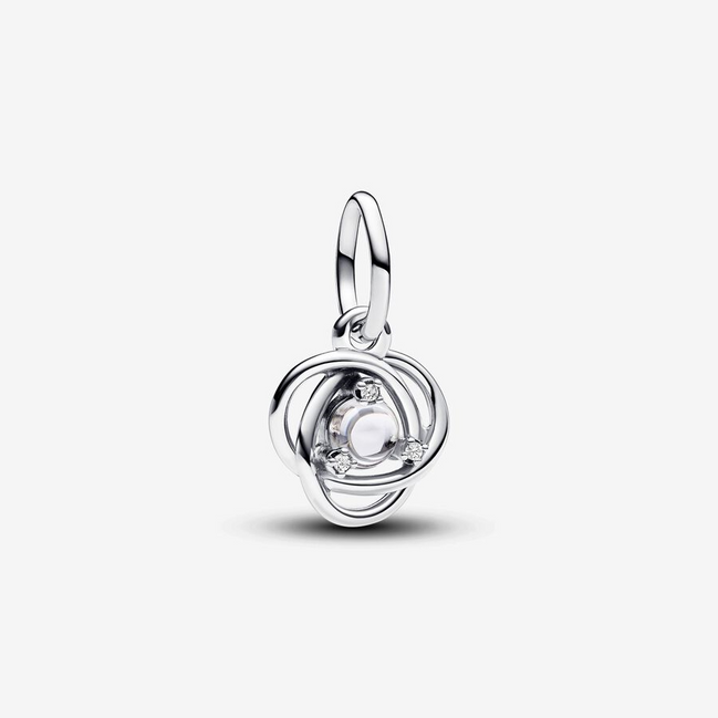 Pandora Moments April Clear Eternity Circle Dangle Charm