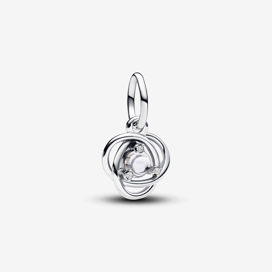 Pandora Moments April Clear Eternity Circle Dangle Charm